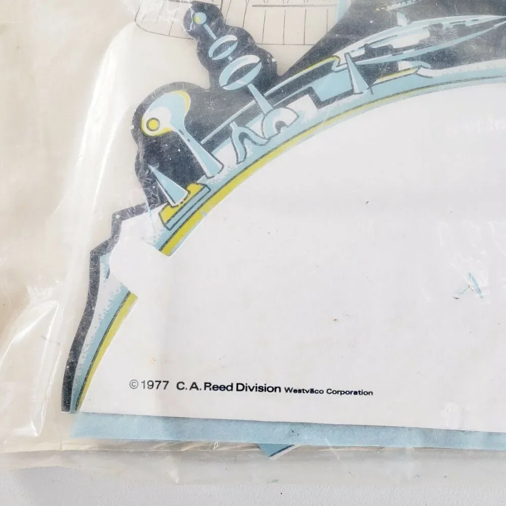Vtg Star Ship Centerpiece Honeycomb Tissue 1977 Party Supply Atomic Space Retro